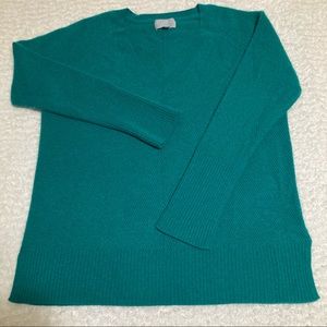 Pure Collection Womens 100% Cashmere V-Neck Sweater Green Size 6